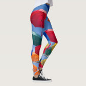 Kleurrijke paraplu's in de hemel blauw oranje rood leggings (Rechts)