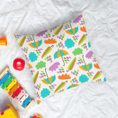 Kleurrijke paraplu's met wolken en regendruppels kussen