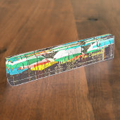 KLEURRIJKE PARAPLU'S / "WE HEBBEN JE GEDEKT" NAAMBORDJE (Zijkant)