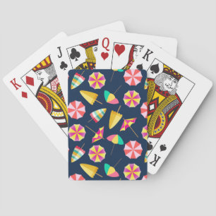 Kleurrijke parasols, perfect vrouwelijk ontwerp pokerkaarten