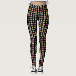 Kleurrijke Pareltjes op zwarte All-Over-Print Legg Leggings