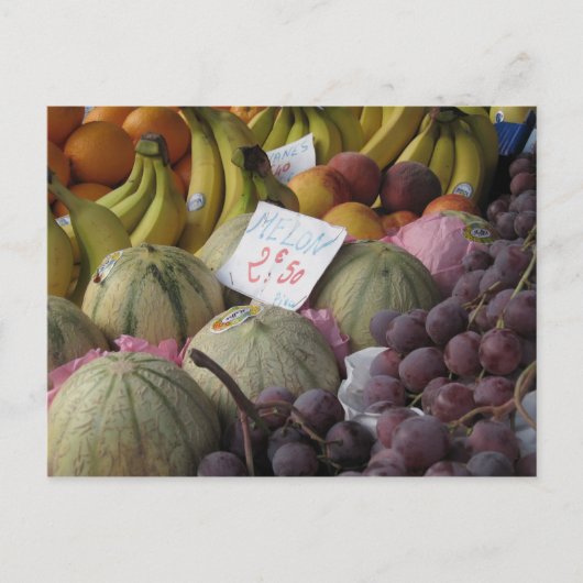 Kleurrijke Parijse fruitmarkt Briefkaart (Voorkant)