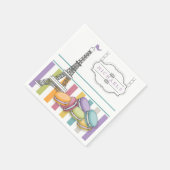Kleurrijke Paris Macaron Eiffeltoren Monogram Papi Servet (Hoek)