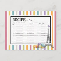Kleurrijke Paris Macarons Eiffel Tower Recipcard
