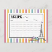 Kleurrijke Paris Macarons Eiffel Tower Recipcard Briefkaart (Voorkant)
