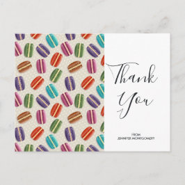 Kleurrijke Parisian Macarons Patroon Verjaardag Be Briefkaart