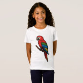 Kleurrijke Parrot Bird grafisch T-shirt (Voorkant volledig)