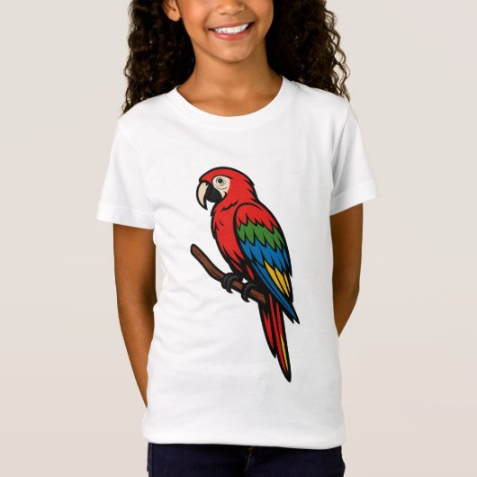 Kleurrijke Parrot Bird grafisch T-shirt (Voorkant)