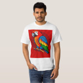 Kleurrijke Parrot Bird T-shirt (Voorkant volledig)