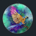 Kleurrijke Parrot Dart Board Dartbord<br><div class="desc">Dartboards met mooie kleurrijke papegaai - MIGNED Painting Design</div>