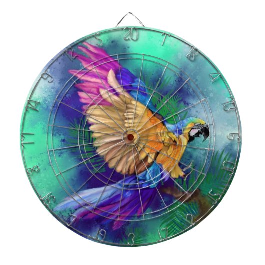 Kleurrijke Parrot Dart Board Dartbord (Voorkant)