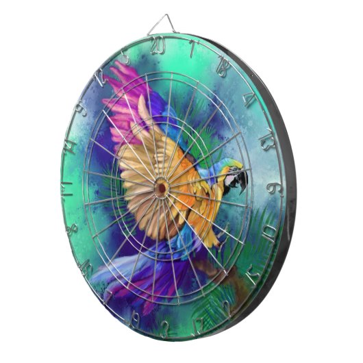 Kleurrijke Parrot Dart Board Dartbord (Voorkant Rechts)