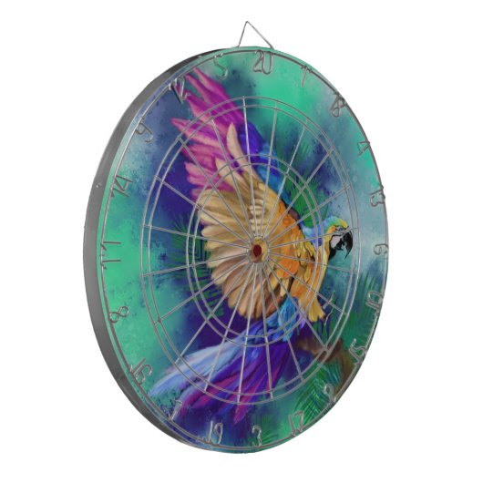 Kleurrijke Parrot Dart Board Dartbord (Voorkant Links)