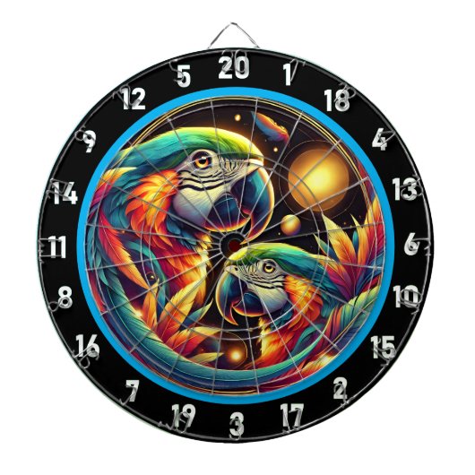 Kleurrijke Parrot Dartboard voor elke gelegenheid Dartbord (Voorkant)