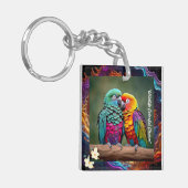 "Kleurrijke Parrot Delight" Sleutelhanger (Voorkant Links)