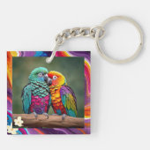 "Kleurrijke Parrot Delight" Sleutelhanger (Achterkant)