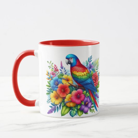 Kleurrijke Parrot Design Cup Mok (Links)