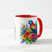Kleurrijke Parrot Design Cup Mok (Voorkant rechts)