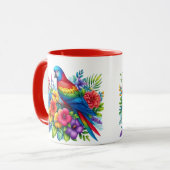 Kleurrijke Parrot Design Cup Mok (Voorkant links)