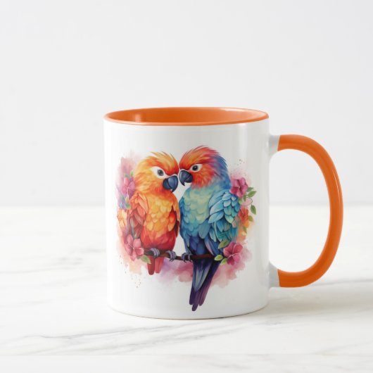 Kleurrijke Parrot Design Cup. Mok (Rechts)