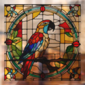 Kleurrijke Parrot Faux Glas in lood Raamsticker (Vel 2)