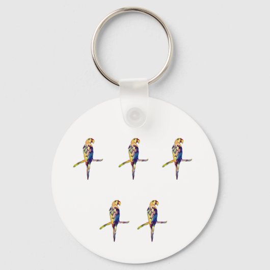 Kleurrijke Parrot Keyring Sleutelhanger (Voorkant)