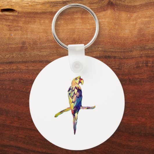 Kleurrijke Parrot Keyring Sleutelhanger (Achterkant)