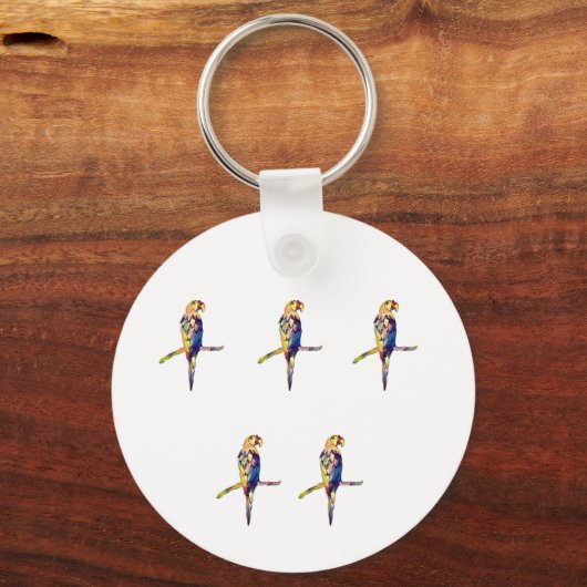 Kleurrijke Parrot Keyring Sleutelhanger (Voorkant)