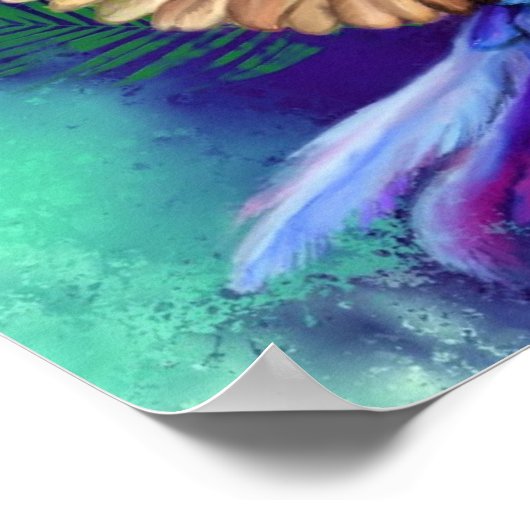 Kleurrijke Parrot Poster Waterverf (Hoek)