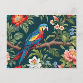 Kleurrijke Parrot Tropical Oerwoud Leaves Briefkaart