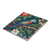 Kleurrijke Parrot Tropical Oerwoud Leaves Tegeltje (Zijkant)