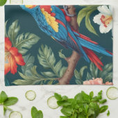 Kleurrijke Parrot Tropical Oerwoud Leaves Theedoek (Gevouwen)