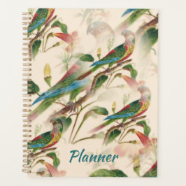 Kleurrijke parrots en prachtige bloemen planner