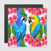Kleurrijke parrots met tropische bloemen gooien pi (Voorkant / Achterkant)