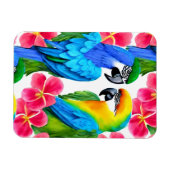 Kleurrijke parrots met tropische bloemen magneet (Horizontaal)