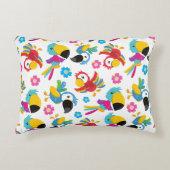 Kleurrijke parrots, tropische parrots, vogels, blo accent kussen (Voorkant)