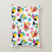 Kleurrijke parrots, tropische parrots, vogels, blo accent kussen (Voorkant(Verticaal))