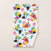 Kleurrijke parrots, tropische parrots, vogels, blo bad handdoek (Handdoek)