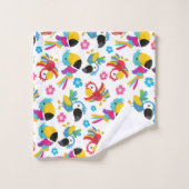 Kleurrijke parrots, tropische parrots, vogels, blo bad handdoek (Wasdoekje)