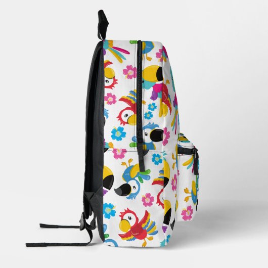 Kleurrijke parrots, tropische parrots, vogels, blo bedrukte rugzak (Links)