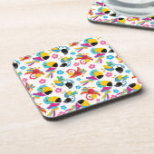 Kleurrijke parrots, tropische parrots, vogels, blo bier onderzetter (Linkerzijde)