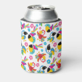 Kleurrijke parrots, tropische parrots, vogels, blo blikjeskoeler (Blikje Achterkant)