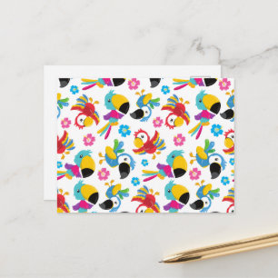 Kleurrijke parrots, tropische parrots, vogels, blo briefkaart