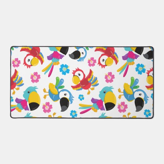 Kleurrijke parrots, tropische parrots, vogels, blo bureaumat (Voorkant)