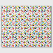 Kleurrijke parrots, tropische parrots, vogels, blo cadeaupapier (Vlak)