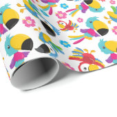 Kleurrijke parrots, tropische parrots, vogels, blo cadeaupapier (Rol Hoek)