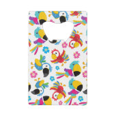 Kleurrijke parrots, tropische parrots, vogels, blo creditkaart flessenopener (Voorkant)