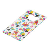 Kleurrijke parrots, tropische parrots, vogels, blo creditkaart flessenopener (Voorkant Gekanteld)