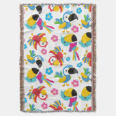 Kleurrijke parrots, tropische parrots, vogels, blo deken (Voorkant Verticaal)