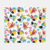 Kleurrijke parrots, tropische parrots, vogels, blo fleece deken (Voorkant (Horizontaal))